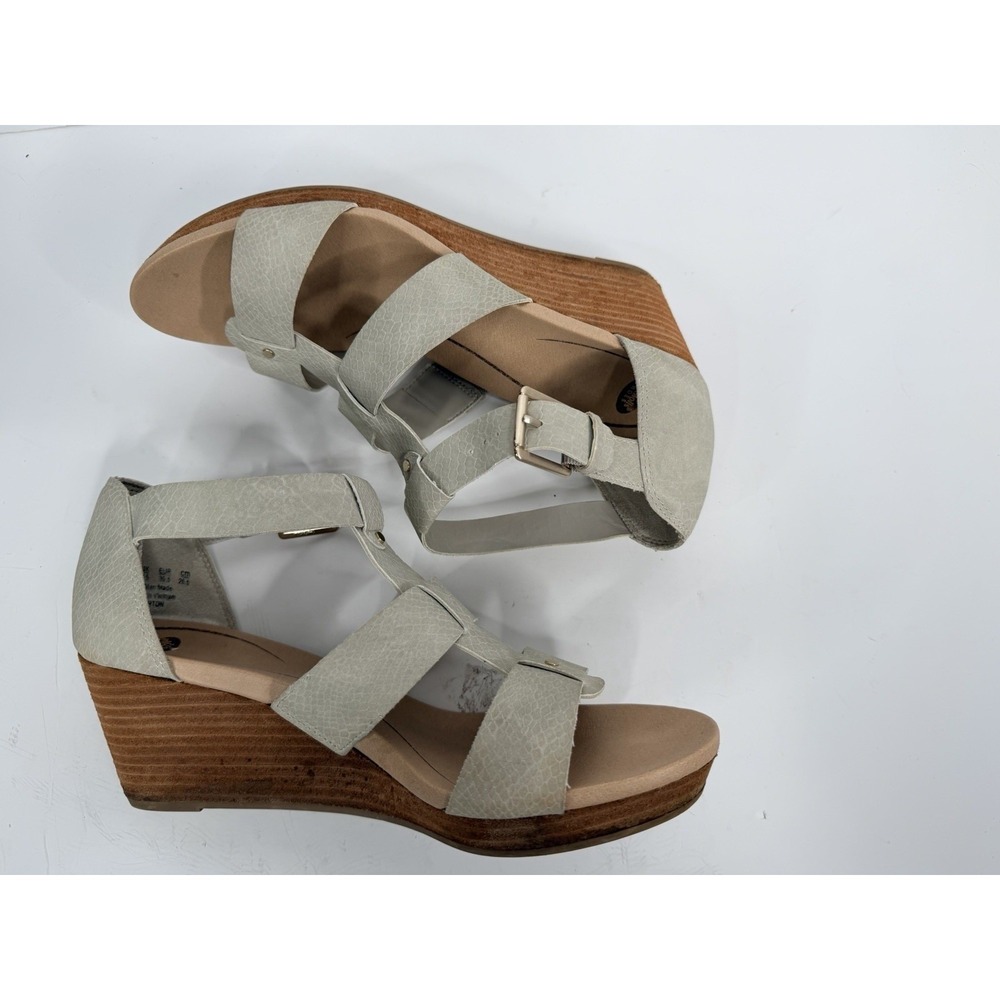Dr. Scholl's Barton Wedge Sandals Womens 9.5 Taupe‎ Snake Print Comfort